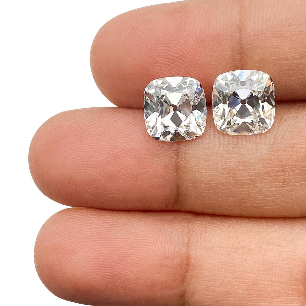 6.04ct | F-G/VS1 Cushion Shape Old Mine Cut Lab Diamond Matched Pair (Copy)