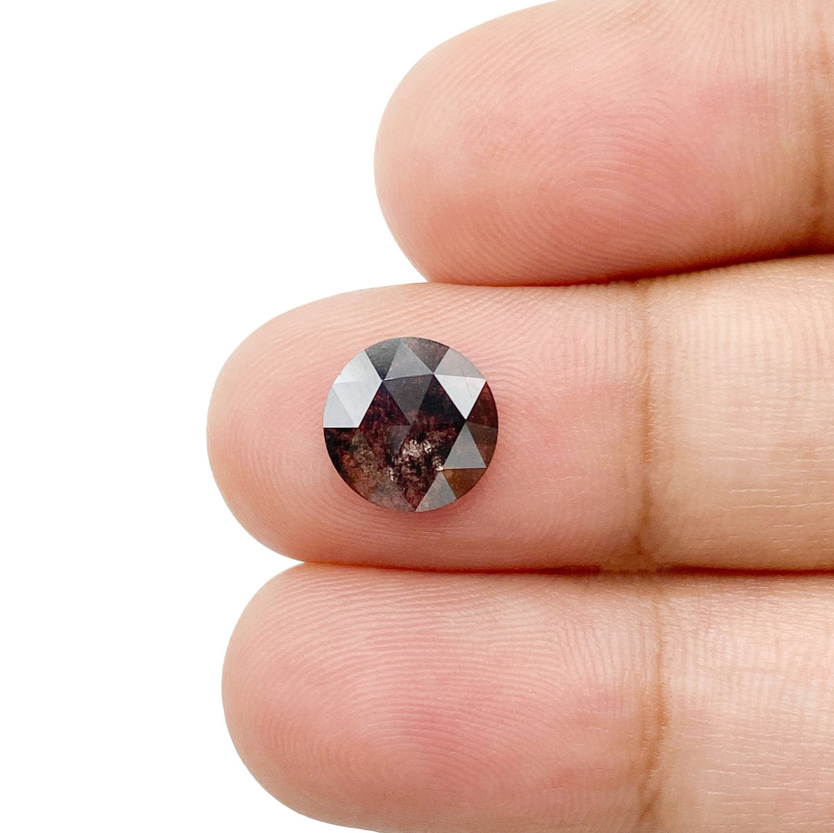 1.24ct | Salt & Pepper Round Shape Rose Cut Lab Diamond