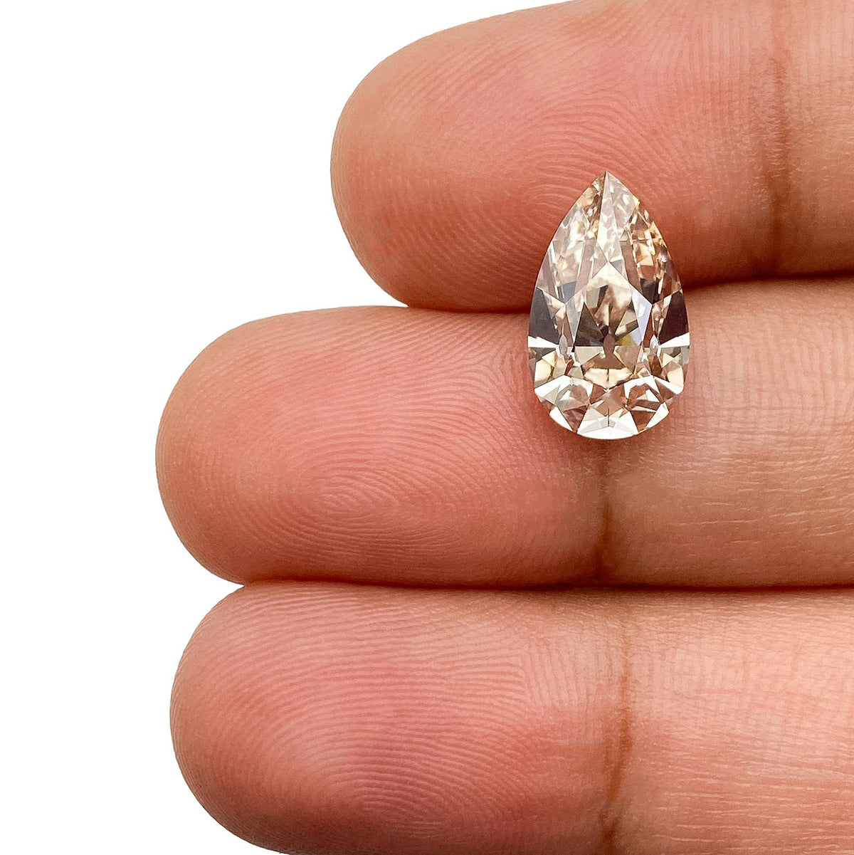 2.77ct |O-P/VS1 Champagne Pear Shape Old Mine Cut Lab Diamond (IGI)-LITHOS Diamond