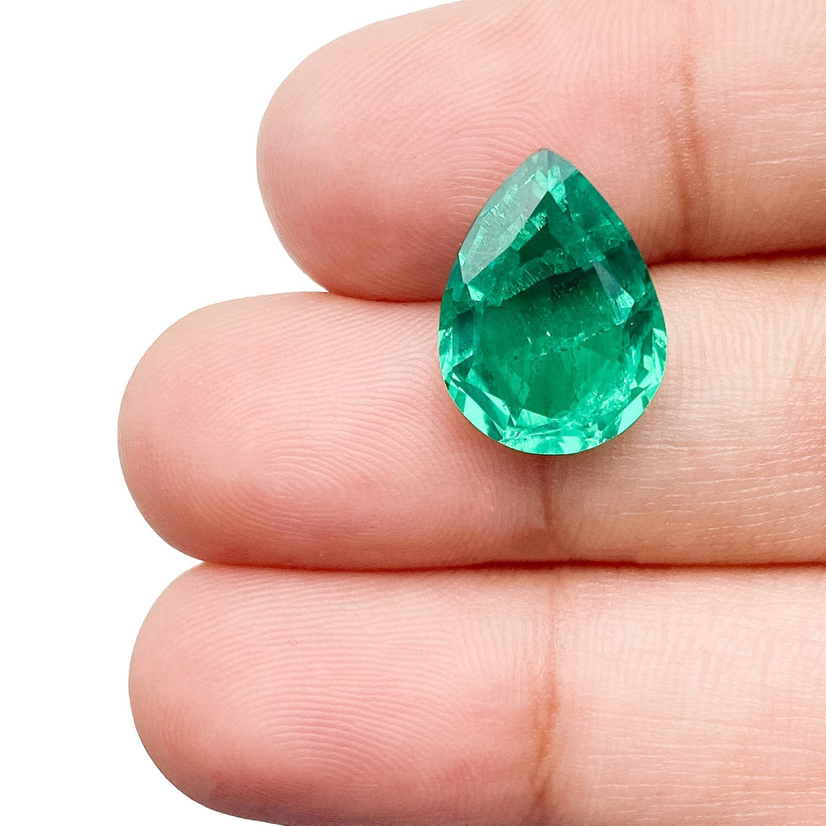 5.40ct | Brilliant Cut Pear Shape Lab Emerald