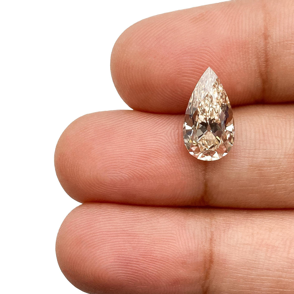 2.44ct | L/VVS2 Champagne Pear Shape Old Mine Cut Lab Diamond (IGI)-LITHOS Diamond