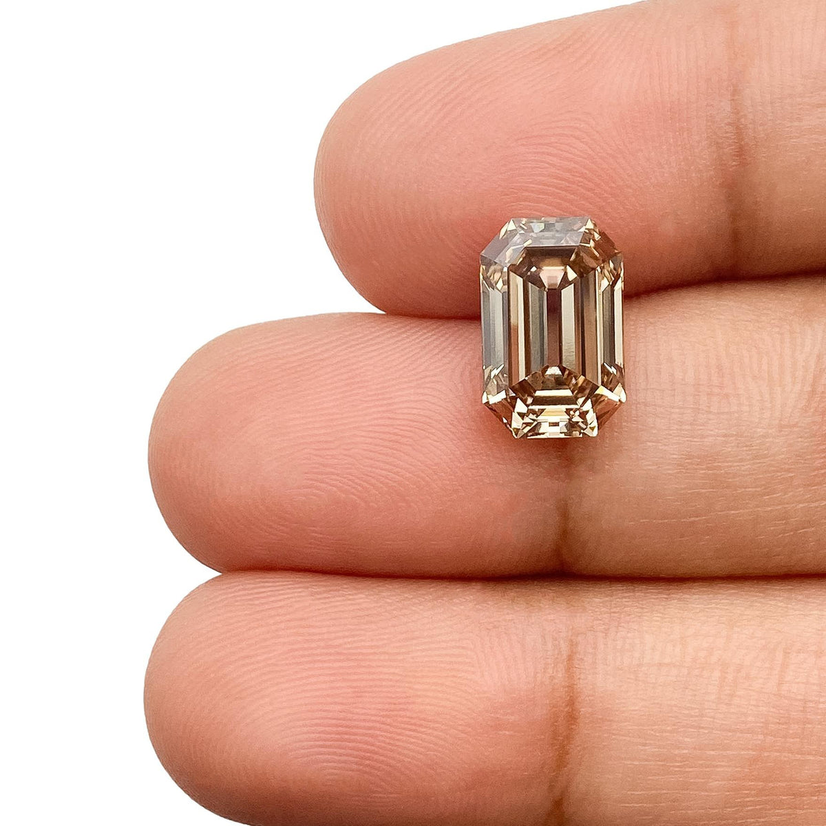 3.17ct | Light Brown/VVS2 Cognac Antique Octagon Shape Step Cut Lab Diamond (IGI)-LITHOS Diamond