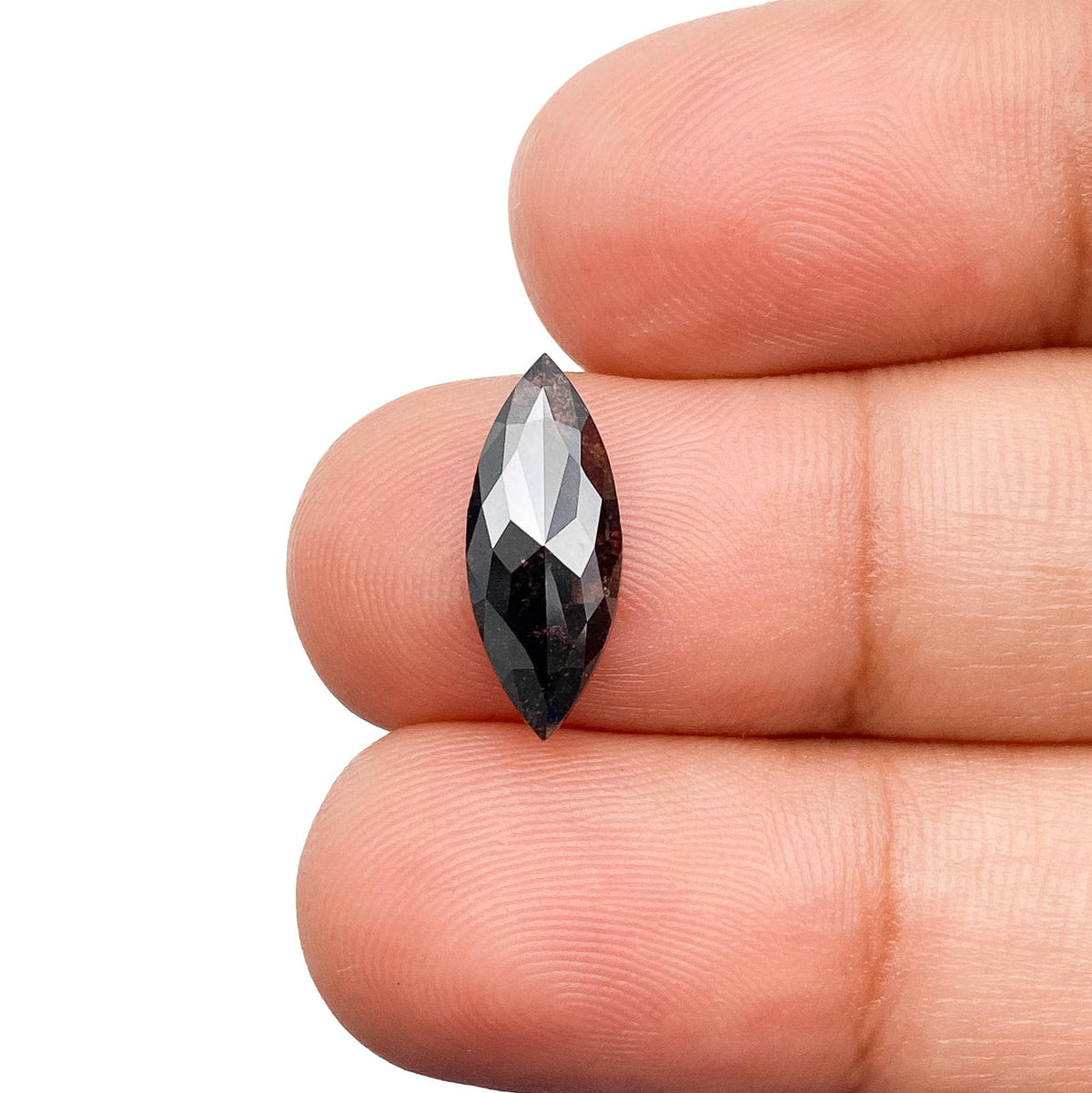 1.67ct | Salt & Pepper Marquise Shape Rose Cut Lab Diamond