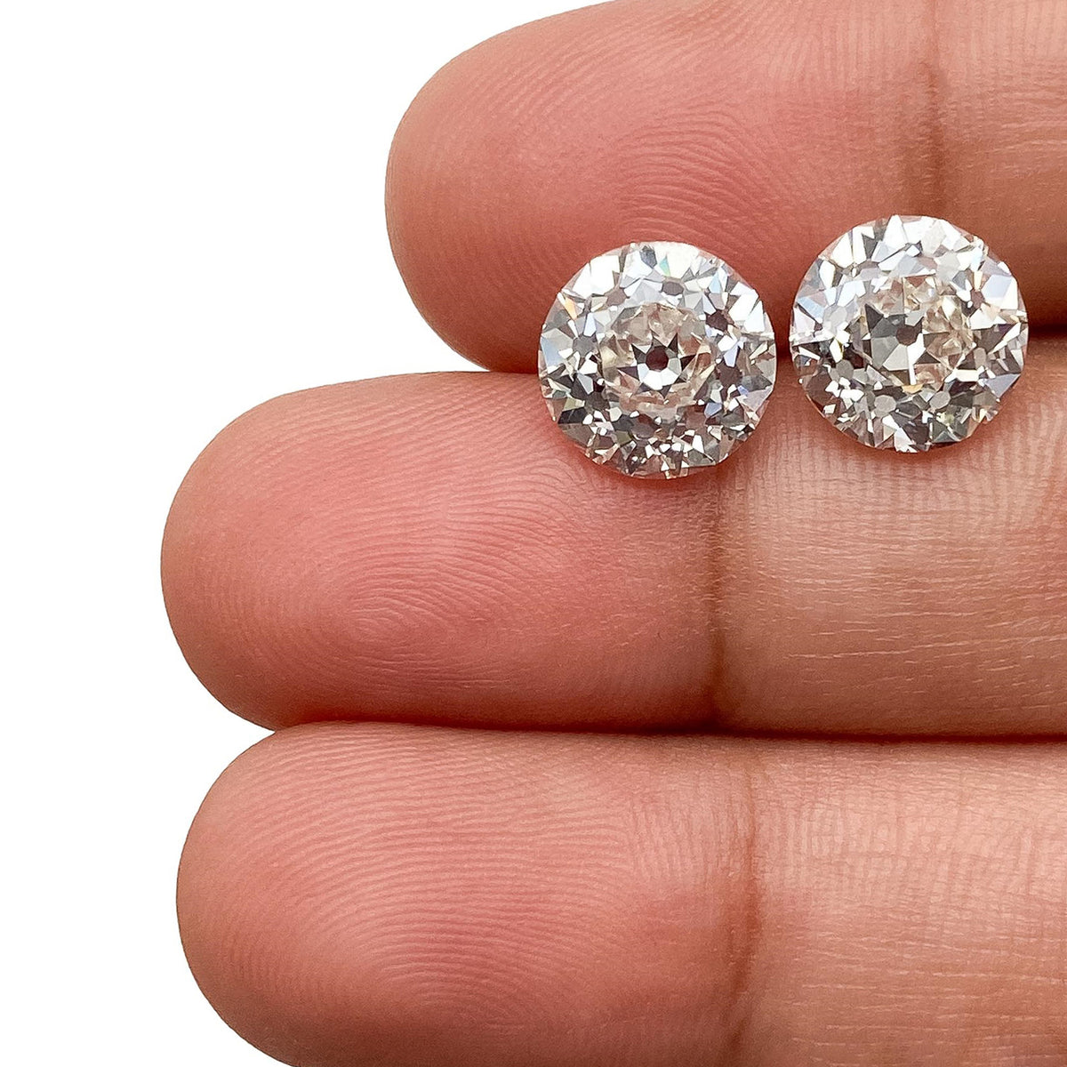 6.06ct | G/VVS2-VS1 Round Shape Old European Cut Lab Diamond Matched Pair