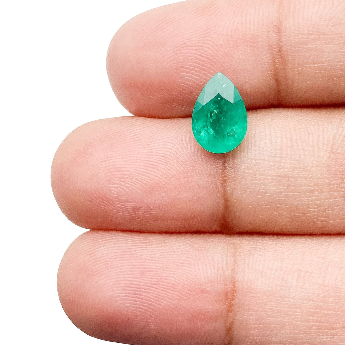 1.63ct | Brilliant Cut Pear Shape Lab Emerald