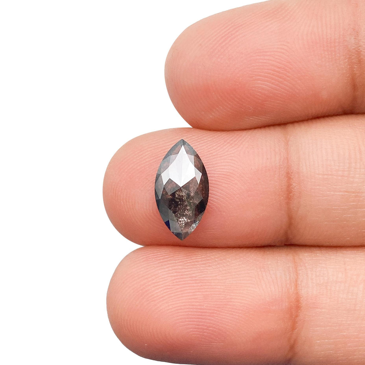 1.22ct | Salt & Pepper Marquise Shape Rose Cut Lab Diamond