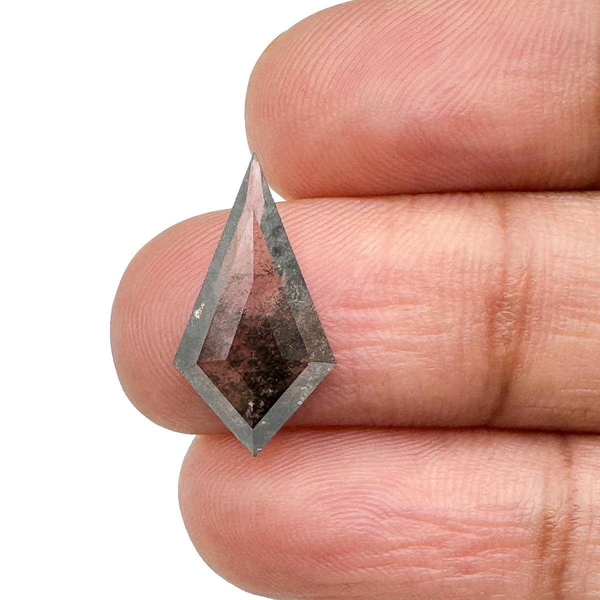 1.89ct | Salt &amp; Pepper Kite Shape Step Cut Lab Diamond
