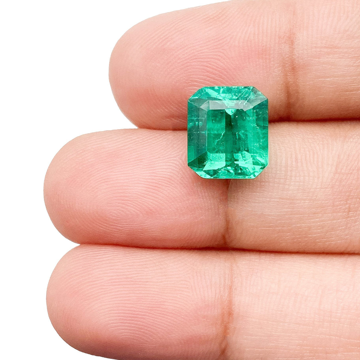 4.08ct | Step Cut Emerald Shape Lab Emerald