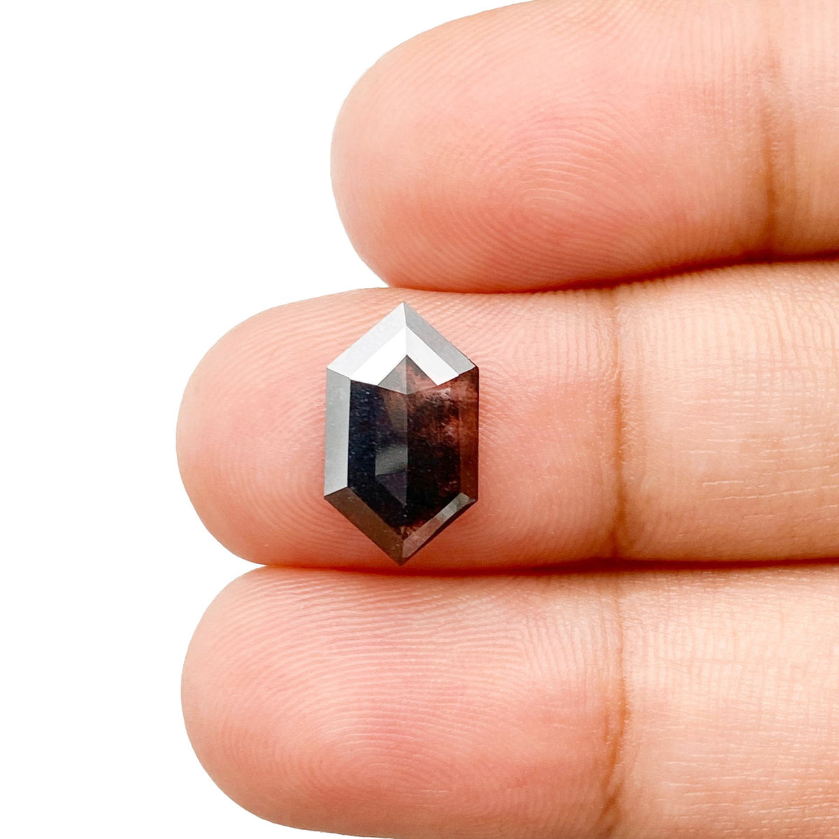 1.94ct | Salt & Pepper Hexagon Shape Rose Cut Lab Diamond