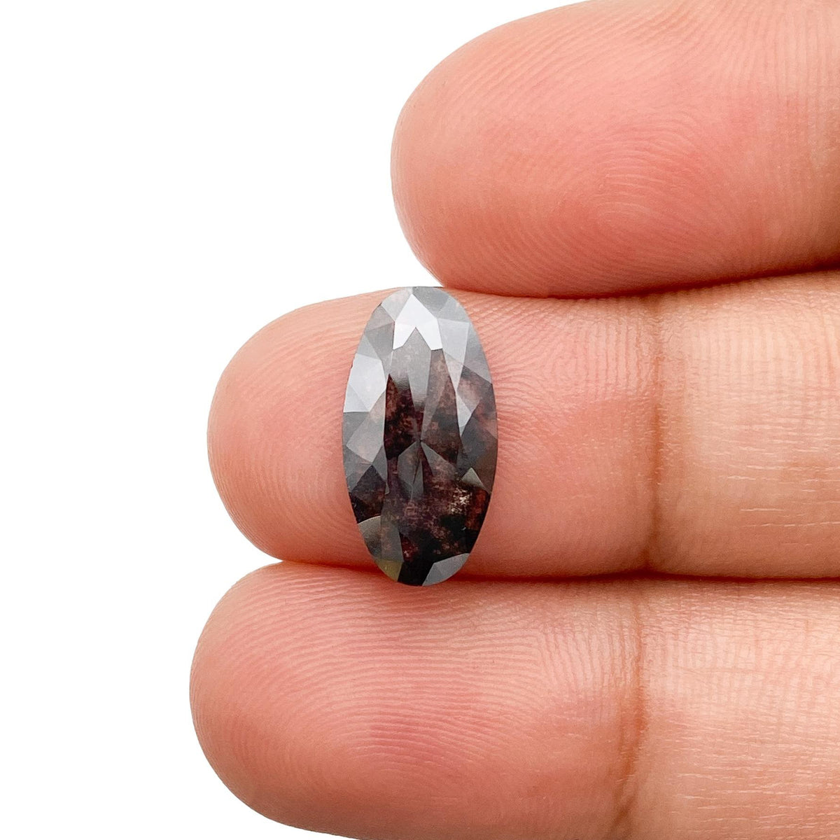 2.00ct | Salt & Pepper Oval Shape Rose Cut Lab Diamond