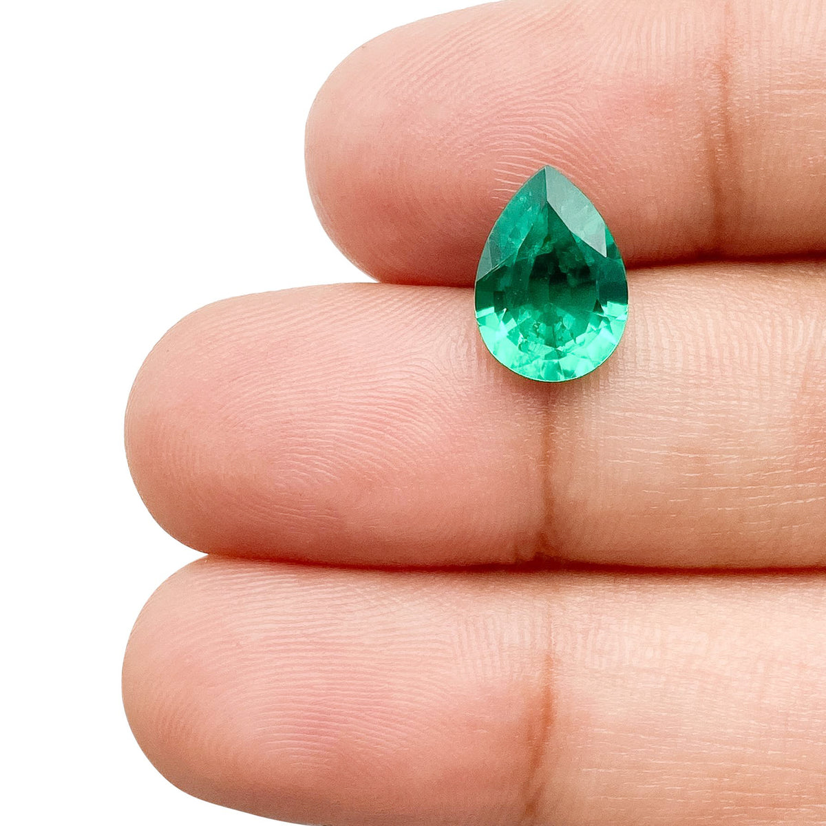 1.82ct | Brilliant Cut Pear Shape Lab Emerald