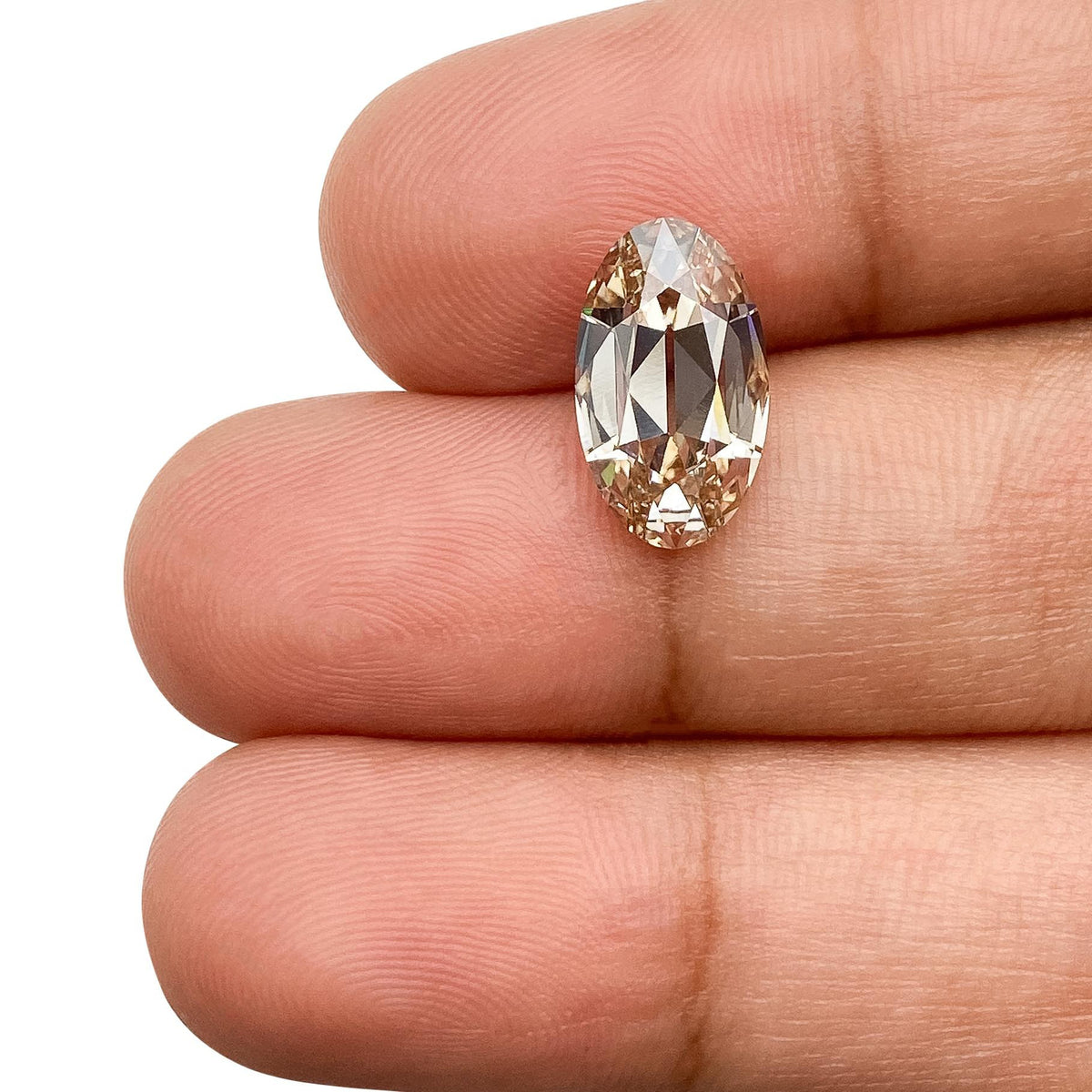 2.92ct | N/VVS2 Champagne Oval Shape Old Mine Cut Lab Diamond (IGI)