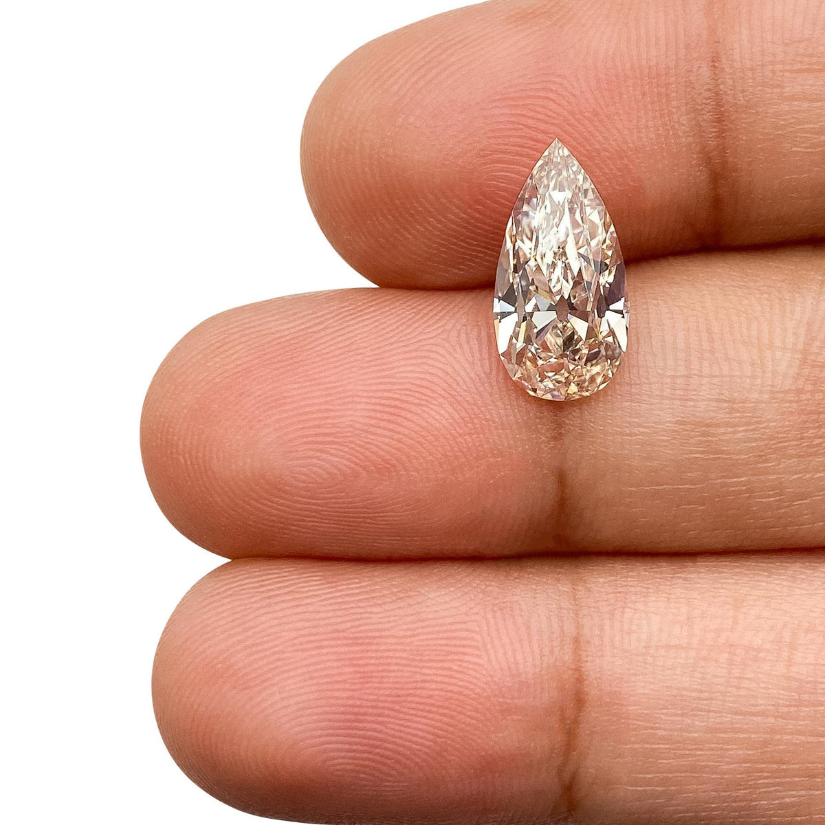 2.35ct | L/VVS2 Champagne Pear Shape Old Mine Cut Lab Diamond (IGI)-LITHOS Diamond