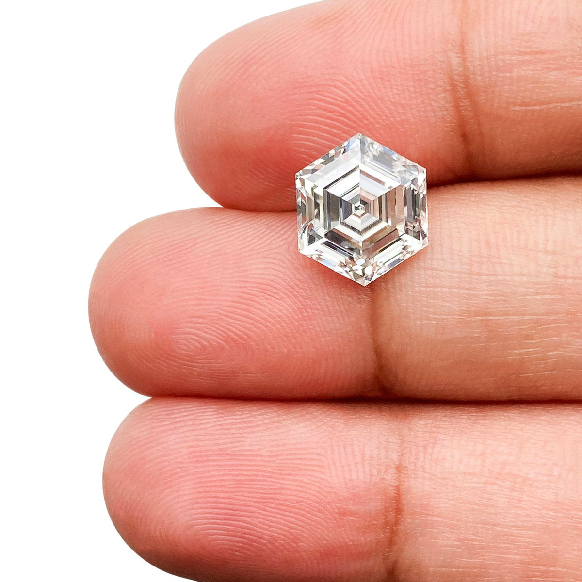 3.23ct | F/VS2 Hexagon Shape Step Cut Lab Diamond (IGI)