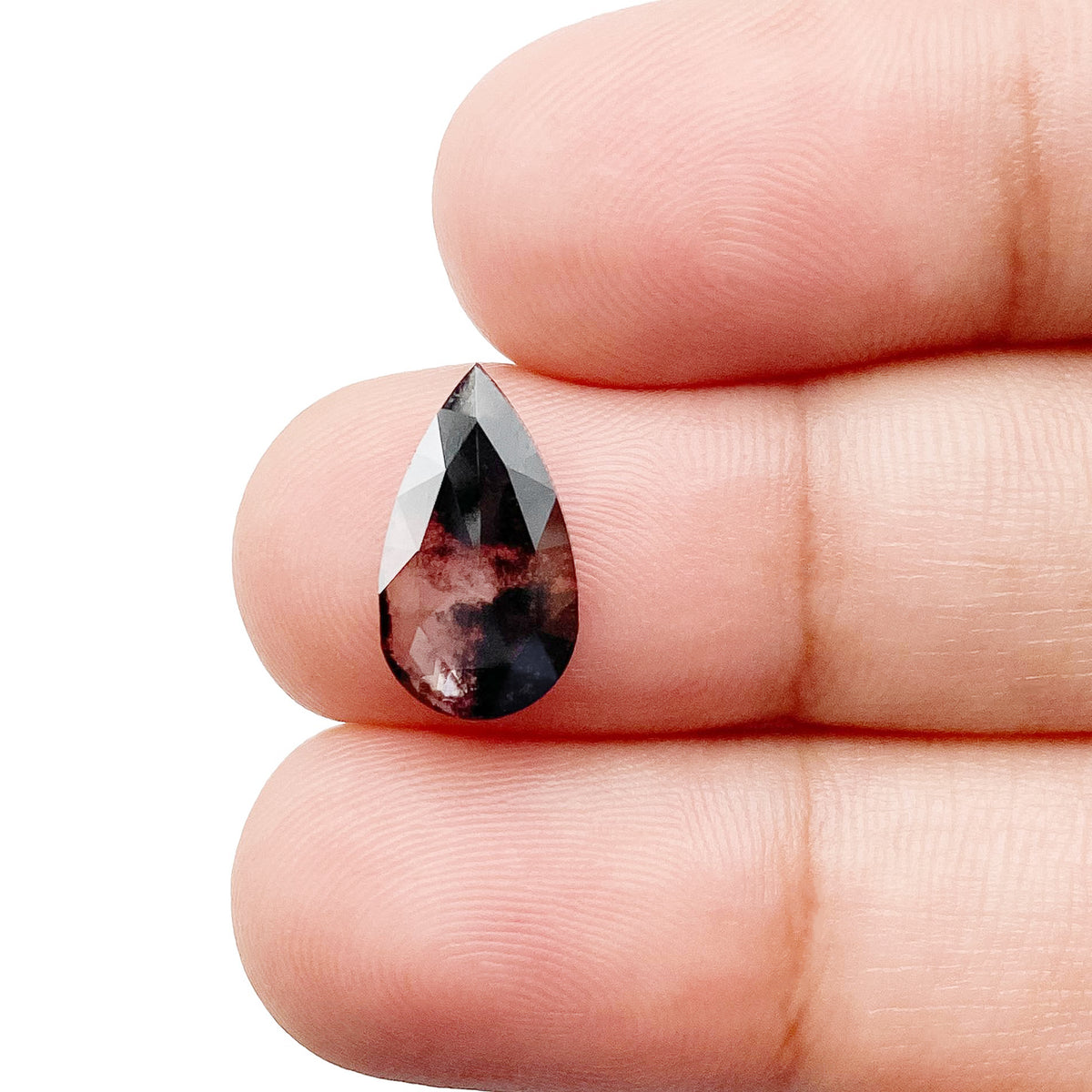 1.93ct | Salt & Pepper Pear Shape Rose Cut Lab Diamond