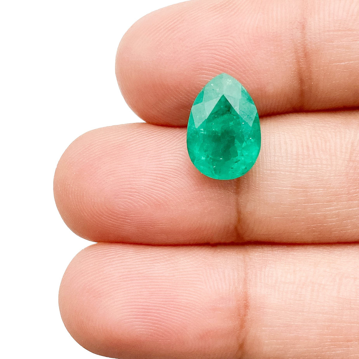 3.00ct | Brilliant Cut Pear Shape Lab Emerald (GSI)