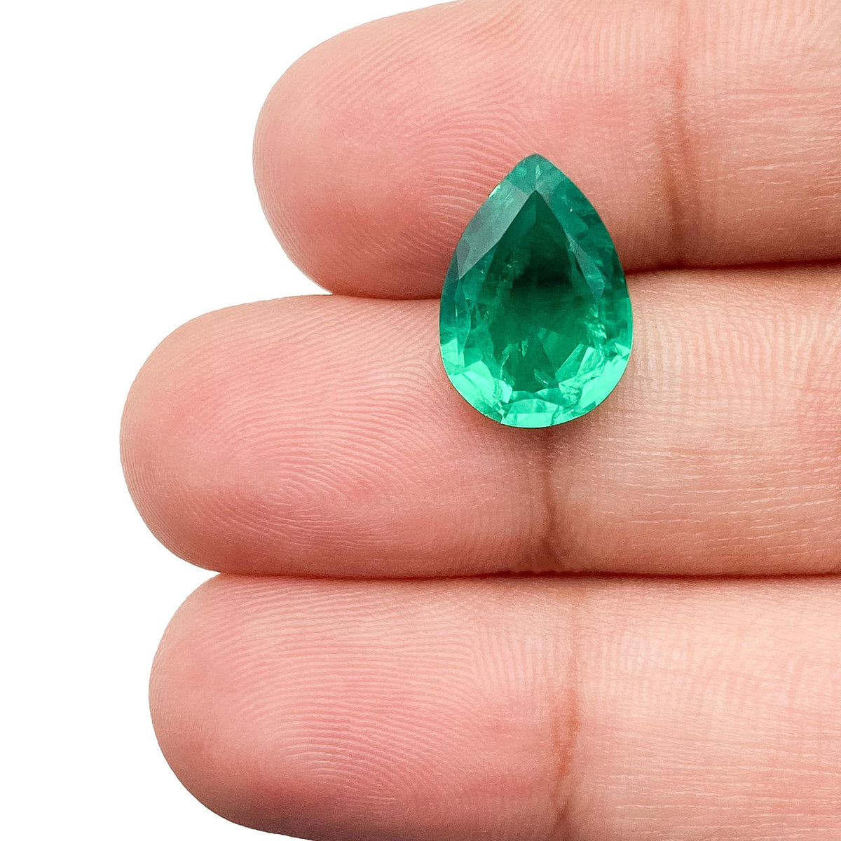3.04ct | Brilliant Cut Pear Shape Lab Emerald
