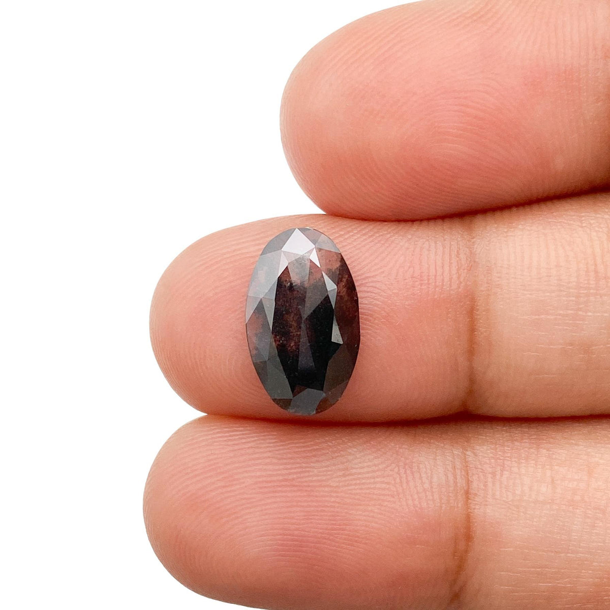 1.63ct | Salt & Pepper Oval Shape Rose Cut Lab Diamond