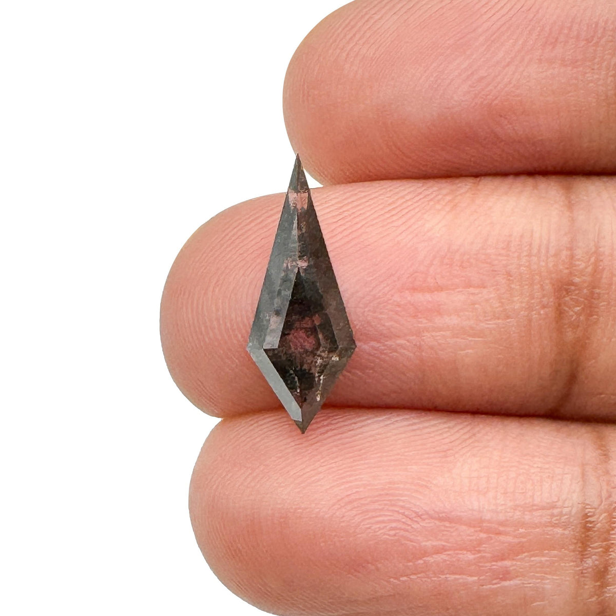 1.27ct | Salt &amp; Pepper Kite Shape Step Cut Lab Diamond