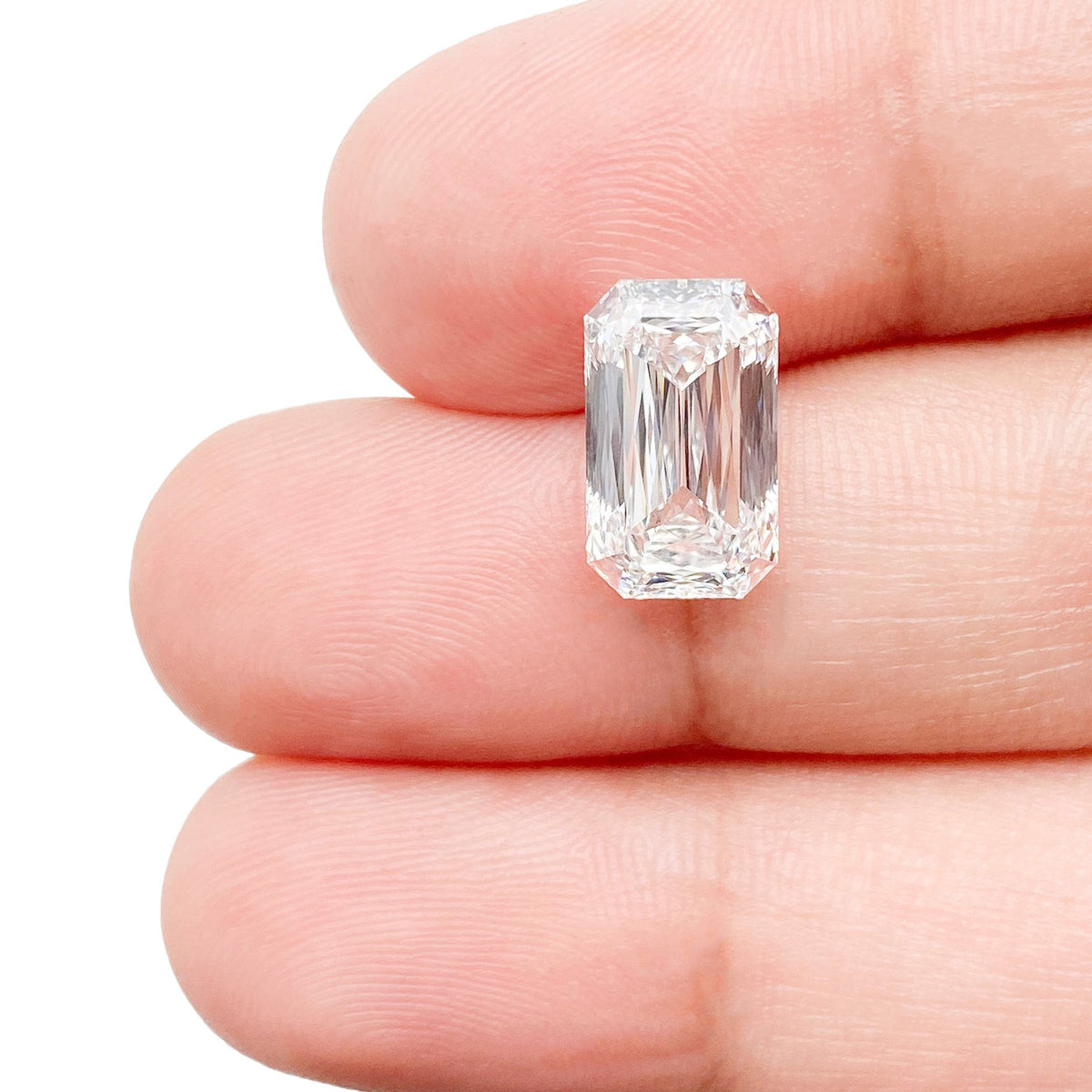 3.12ct | F/VS1 Emerald Shape Lattice Cut Lab Diamond (IGI)