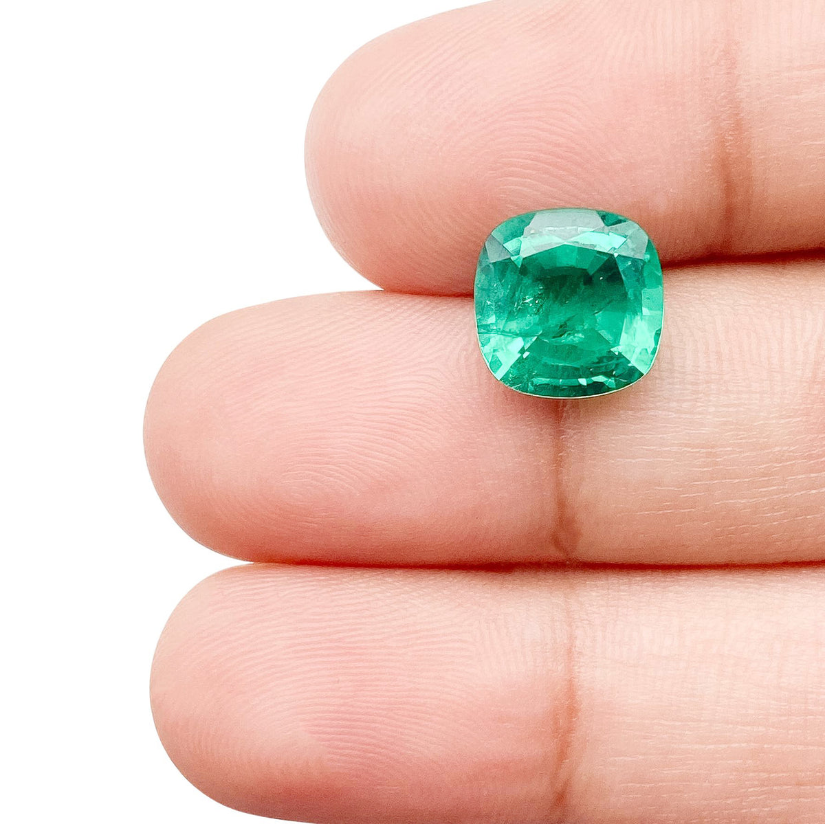 2.76ct | Brilliant Cut Cushion Shape Lab Emerald