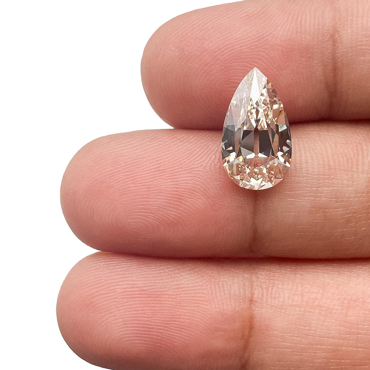 3.18ct | O-P/VVS2 Champagne Pear Shape Old Mine Cut Lab Diamond (IGI)-LITHOS Diamond