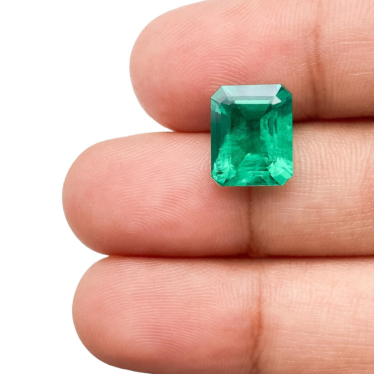 3.23ct | Step Cut Emerald Shape Lab Emerald