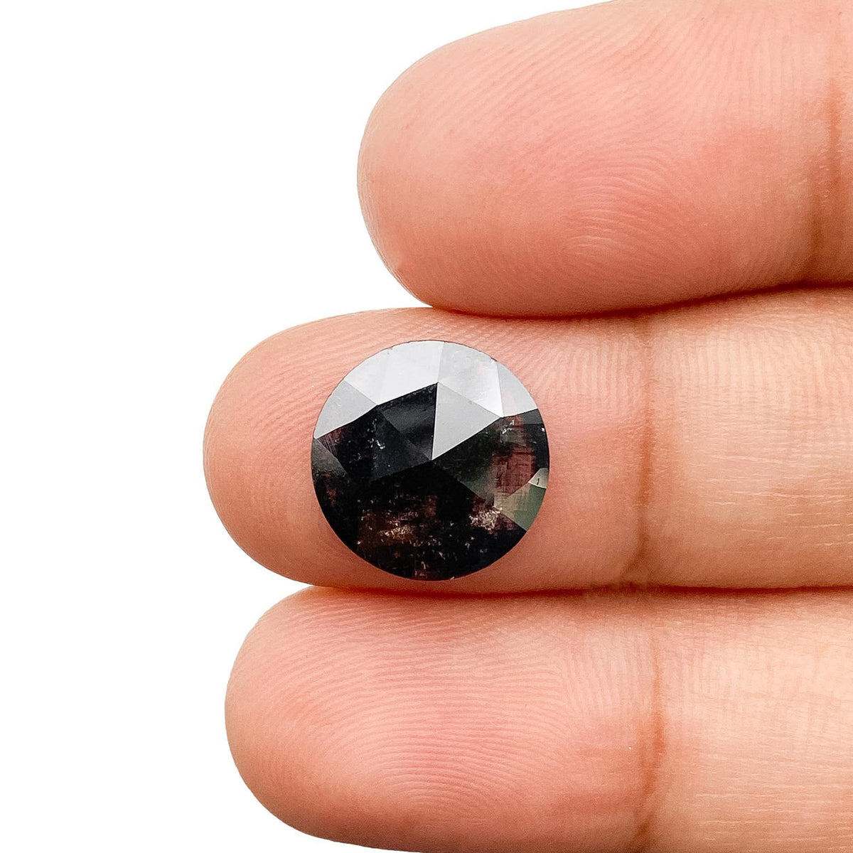 2.15ct | Salt & Pepper Round Shape Rose Cut Lab Diamond