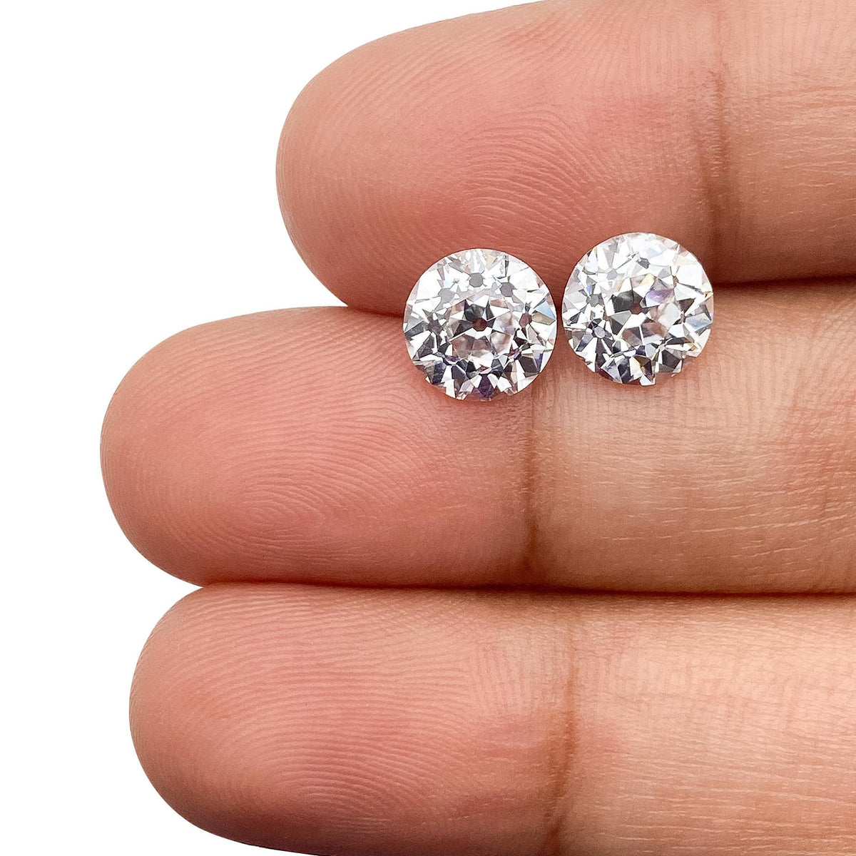 3.05cttw | D/VS1 Round Shape Old European Cut Lab Diamond Matched Pair
