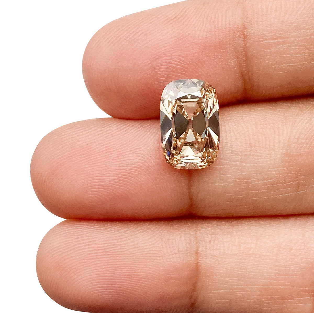 3.12ct | Fancy Light Brown/VS1 Champagne Antique Cushion Shape Old Mine Cut Lab Diamond (IGI)-LITHOS Diamond