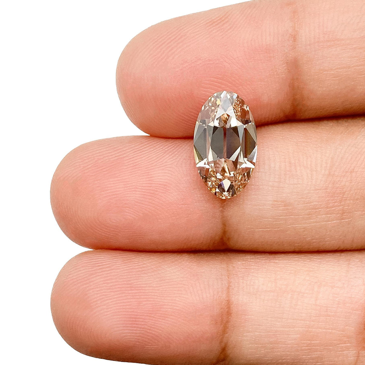 3.06ct | Light Brown/VS1 Oval Shape Old Mine Cut Lab Diamond (IGI)-LITHOS Diamond
