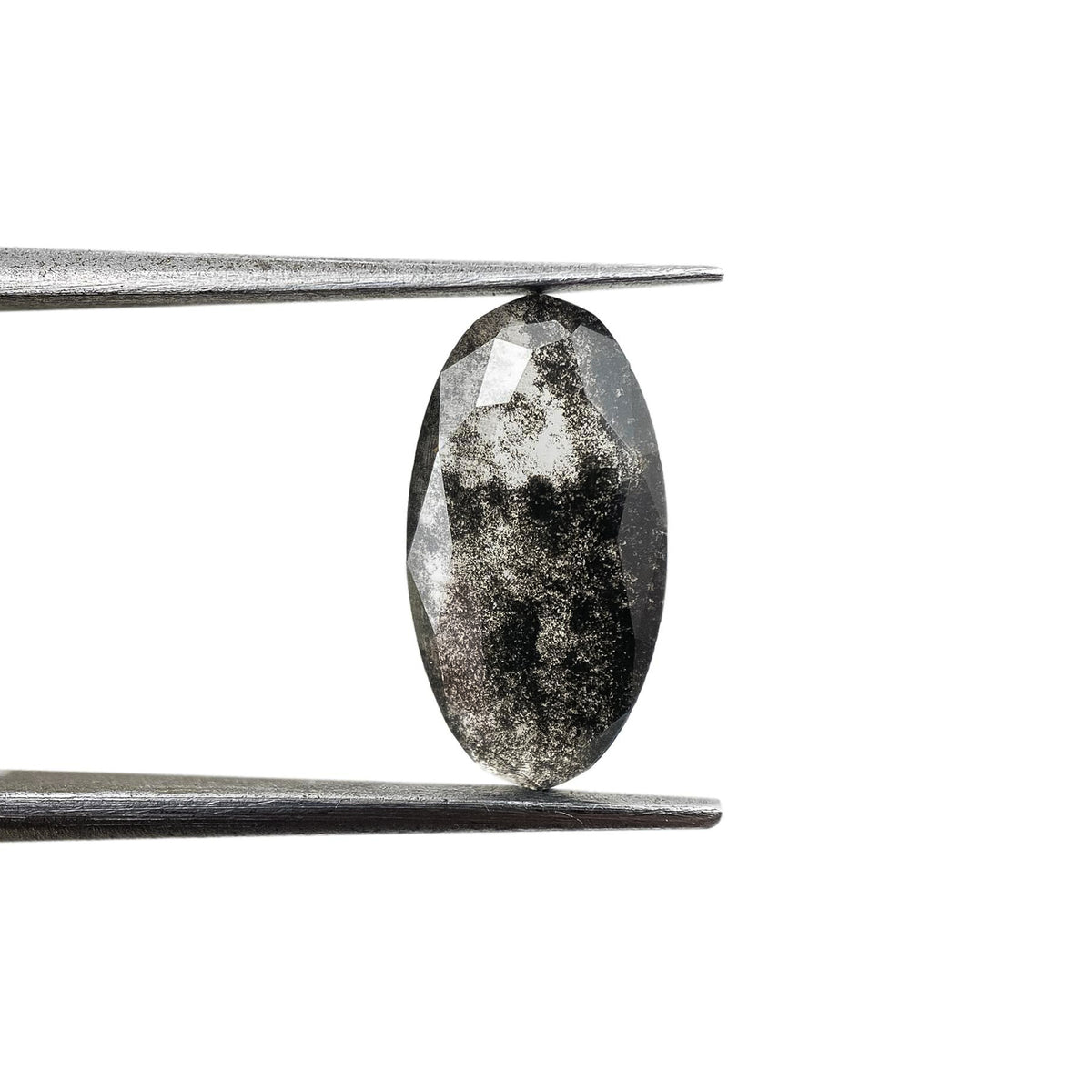 1.83ct | Salt & Pepper Oval Shape Rose Cut Lab Diamond