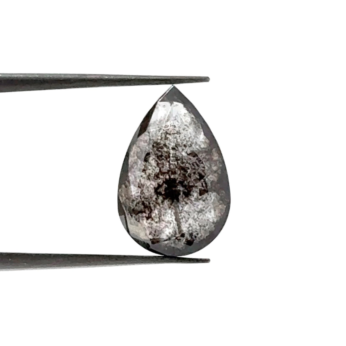 1.35ct | Salt & Pepper Pear Shape Rose Cut Lab Diamond