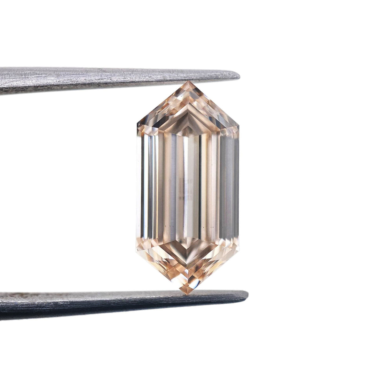 2.87ct | M/VS1 Champagne Hexagon Shape Step Cut Lab Diamond (IGI)-LITHOS Diamond