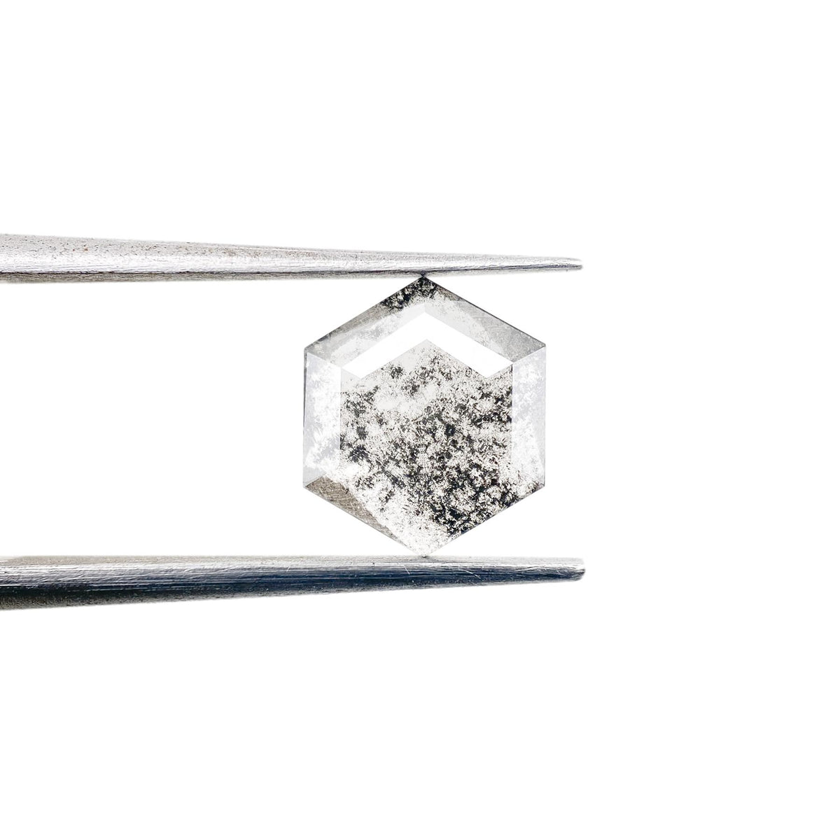 1.25ct | Salt & Pepper Hexagon Shape Rose Cut Lab Diamond