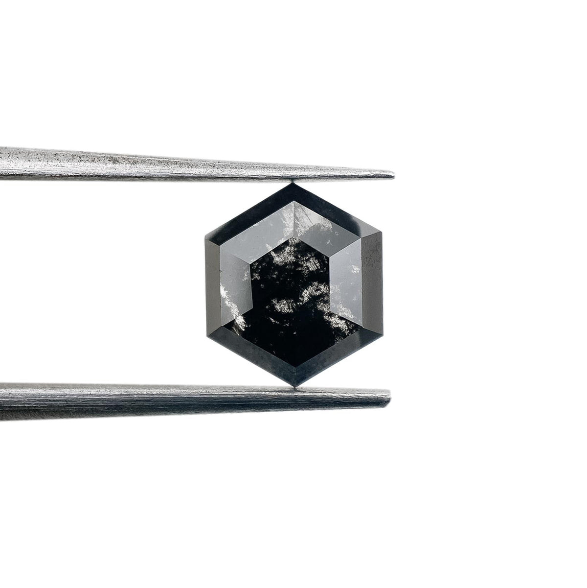 1.64ct | Salt & Pepper Hexagon Shape Rose Cut Lab Diamond