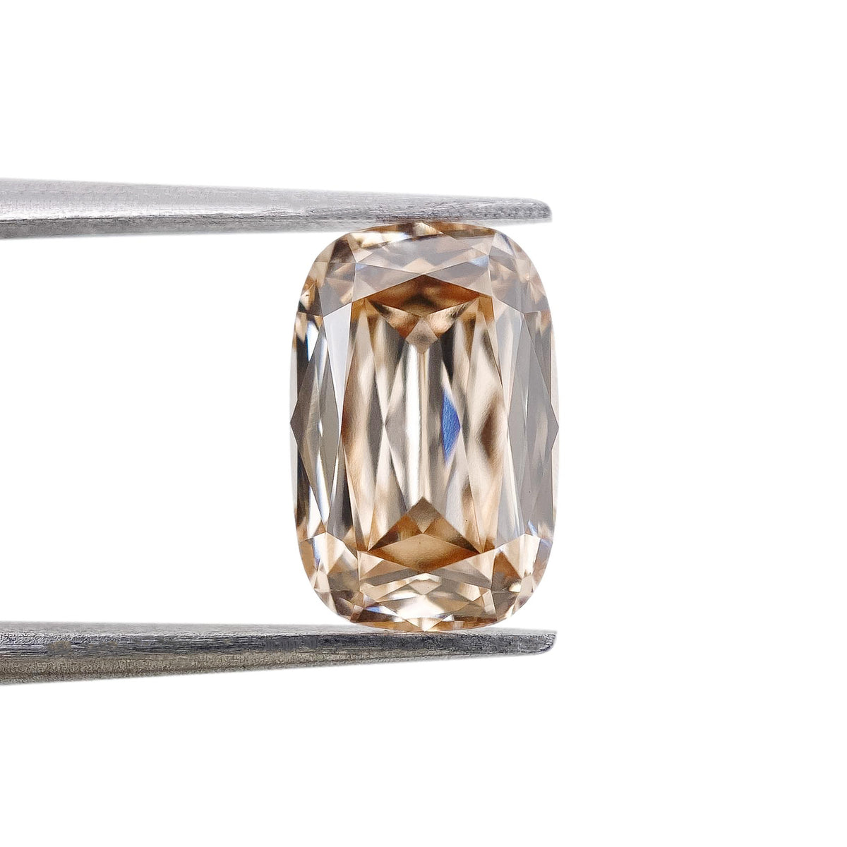 3.28ct | U-V/VS1 Champagne Cushion Shape Lattice Cut Lab Diamond (IGI)-LITHOS Diamond