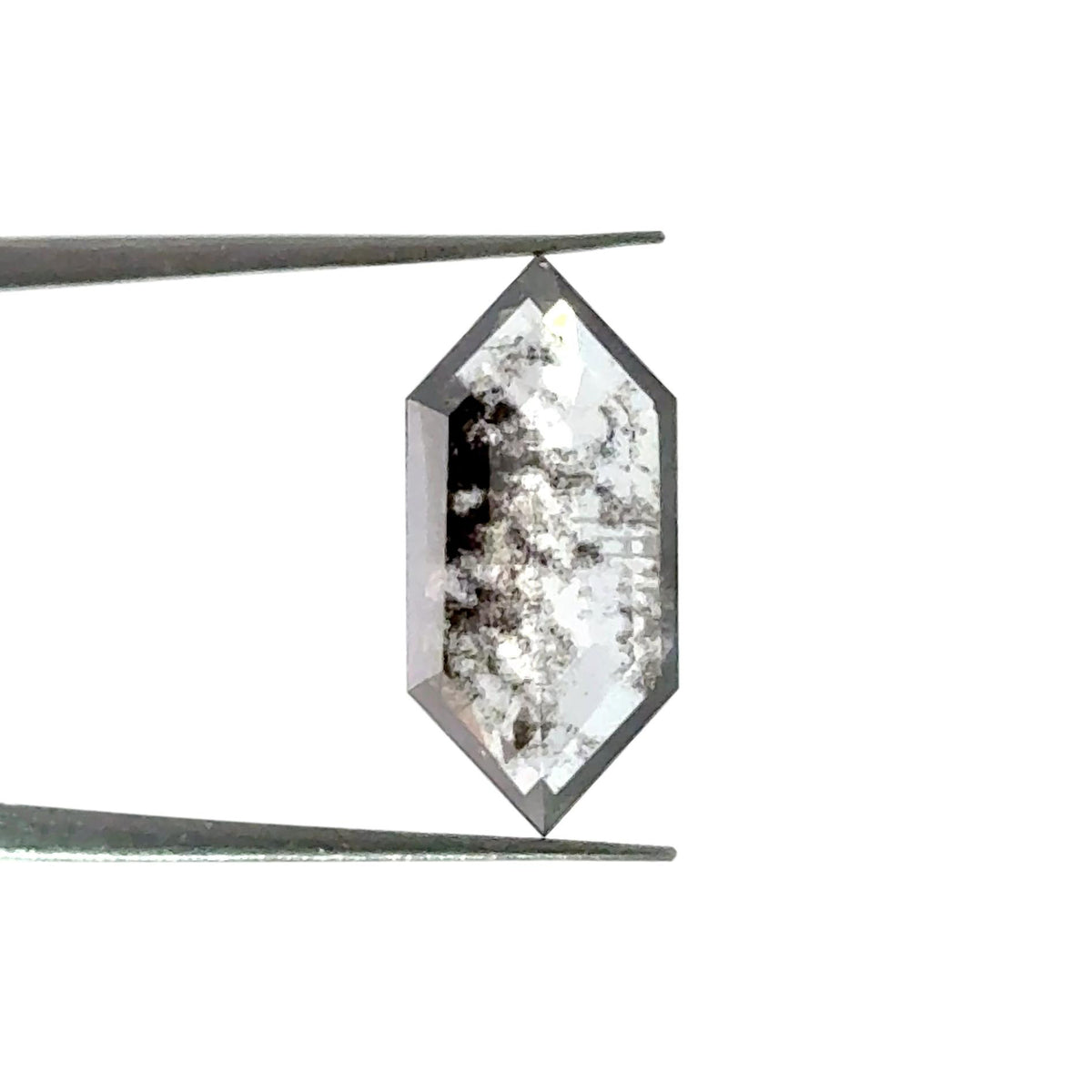 2.21ct | Salt & Pepper Hexagon Shape Step Cut Lab Diamond