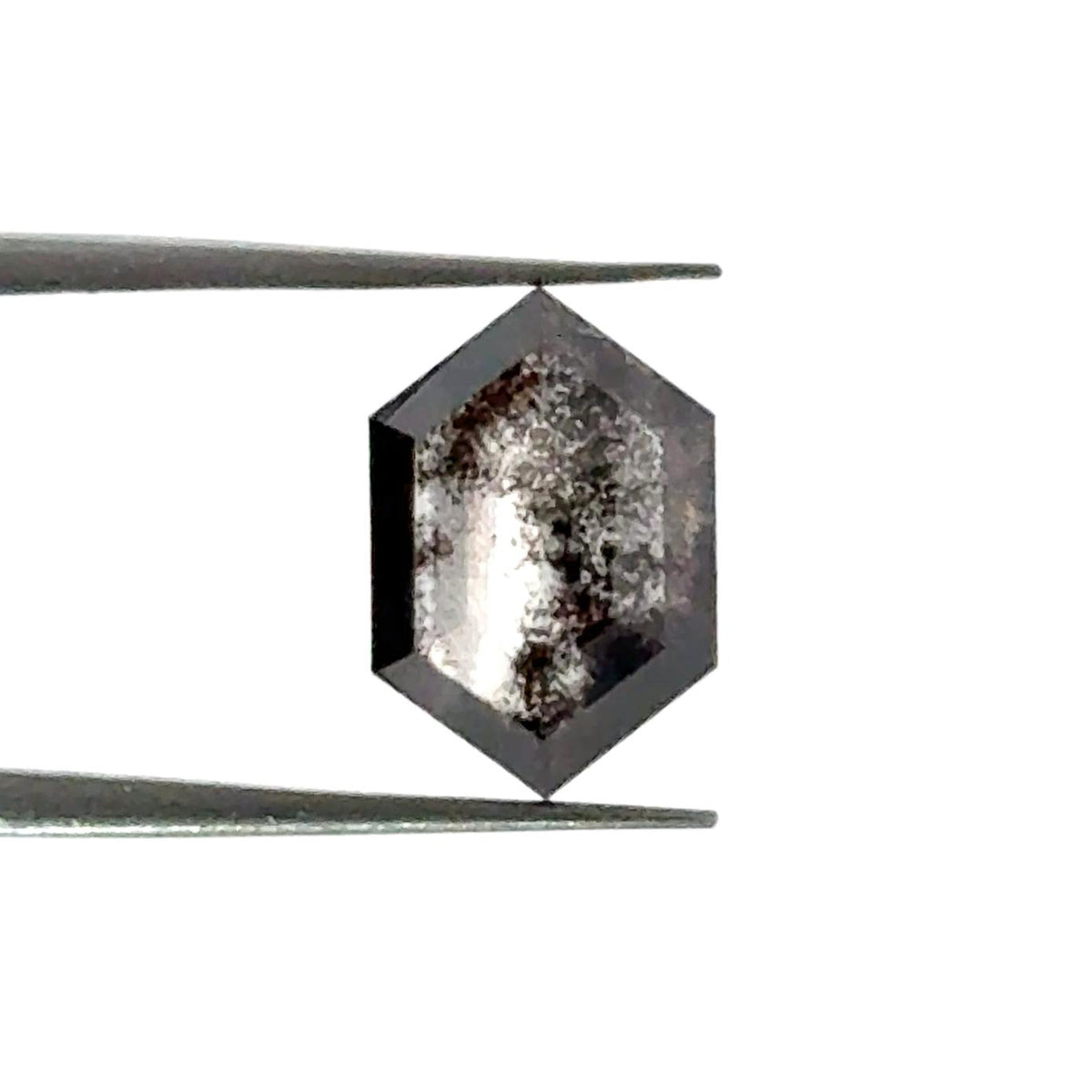 1.79ct | Salt & Pepper Hexagon Shape Rose Cut Lab Diamond