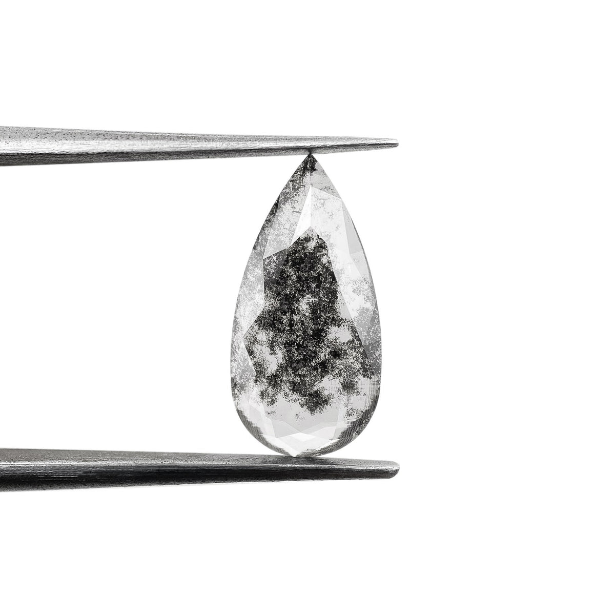 1.42ct | Salt & Pepper Pear Shape Rose Cut Lab Diamond-LITHOS Diamond