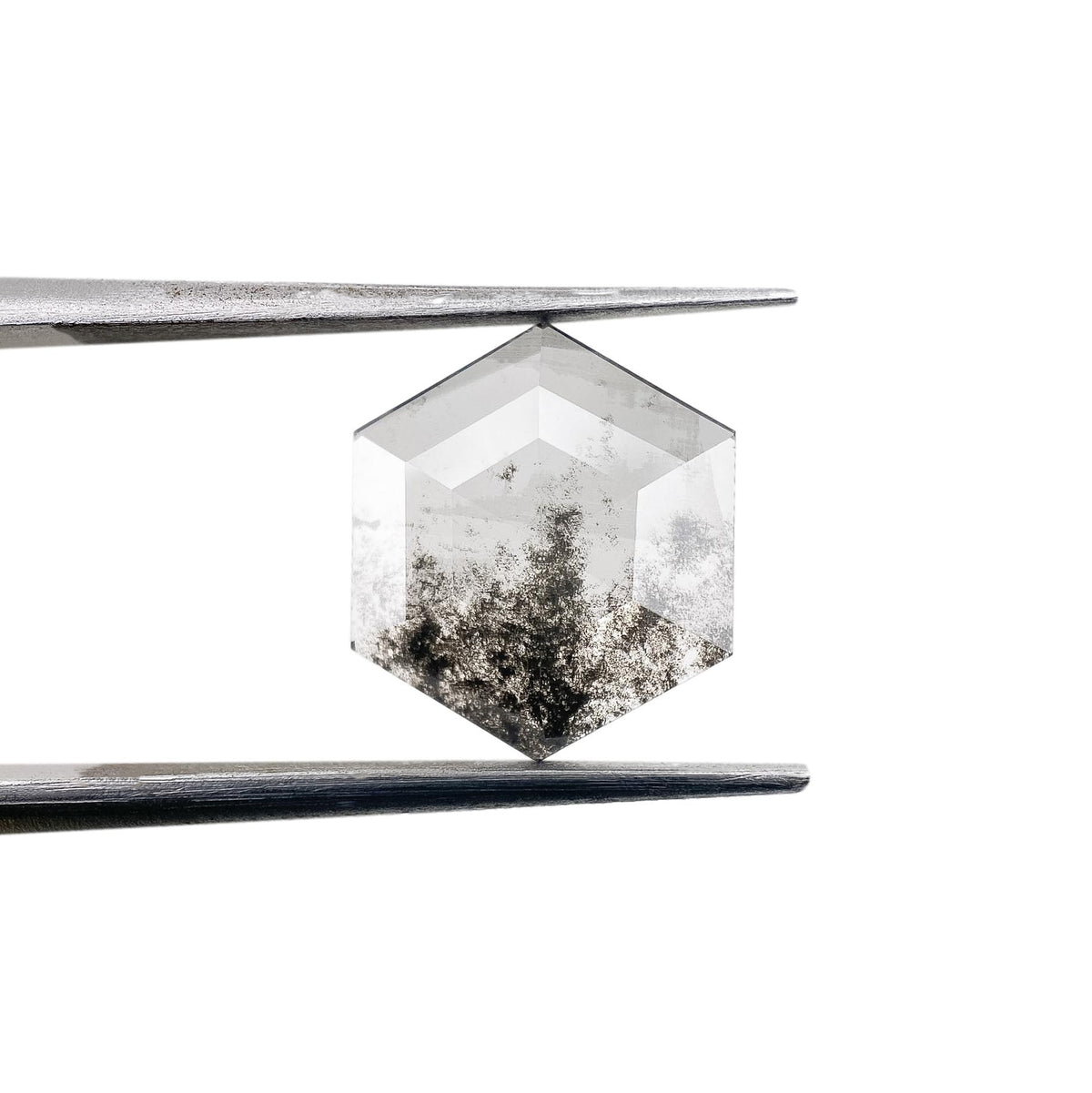 2.86ct | Salt & Pepper Hexagon Shape Rose Cut Lab Diamond