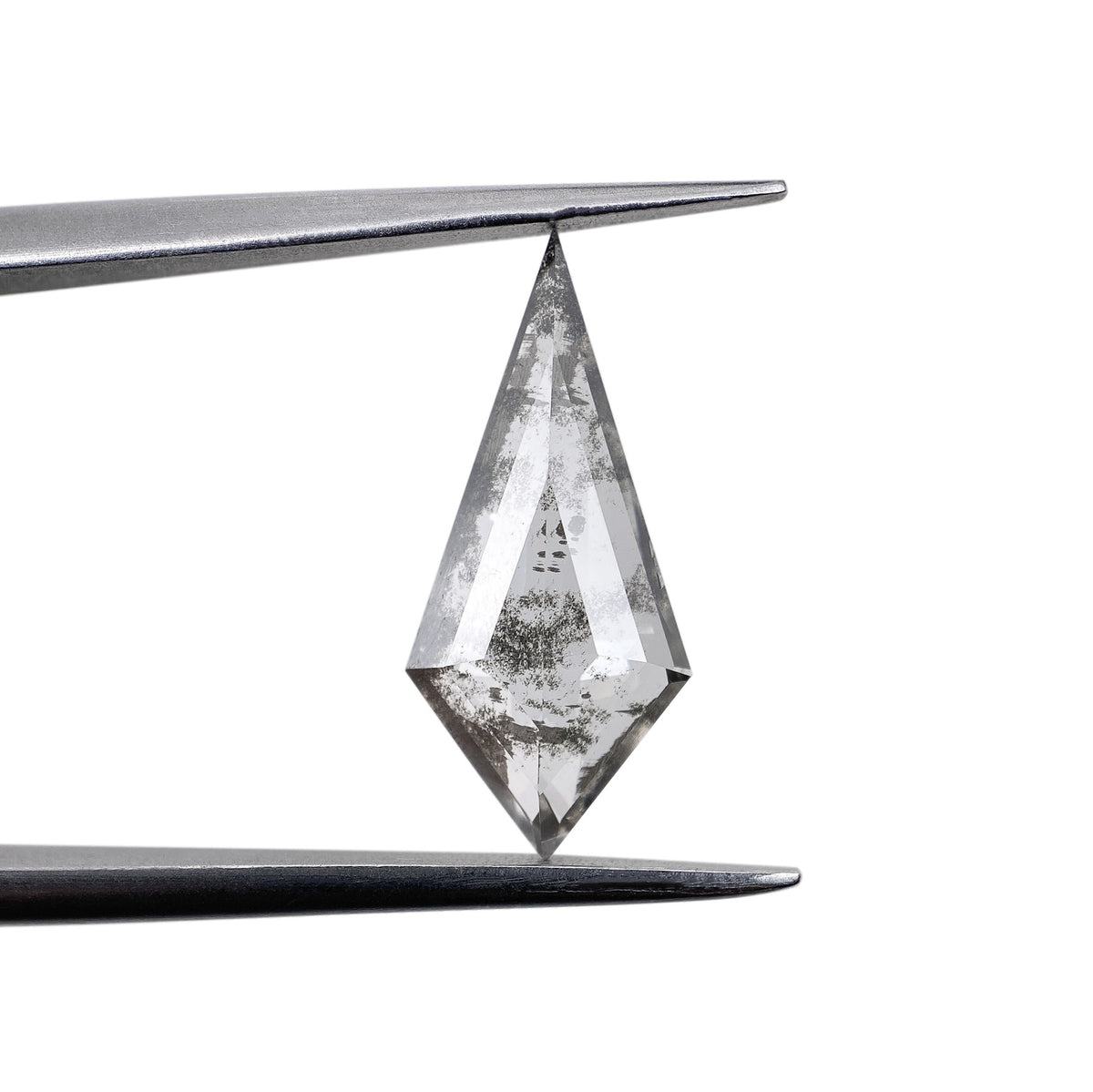 1.68ct | Salt &amp; Pepper Kite Shape Step Cut Lab Diamond