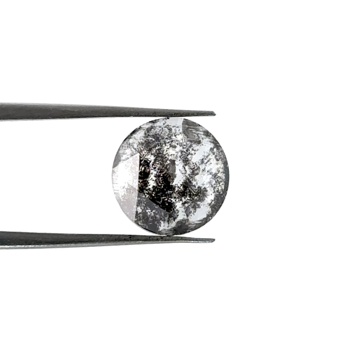1.55ct | Salt & Pepper Round Shape Rose Cut Lab Diamond