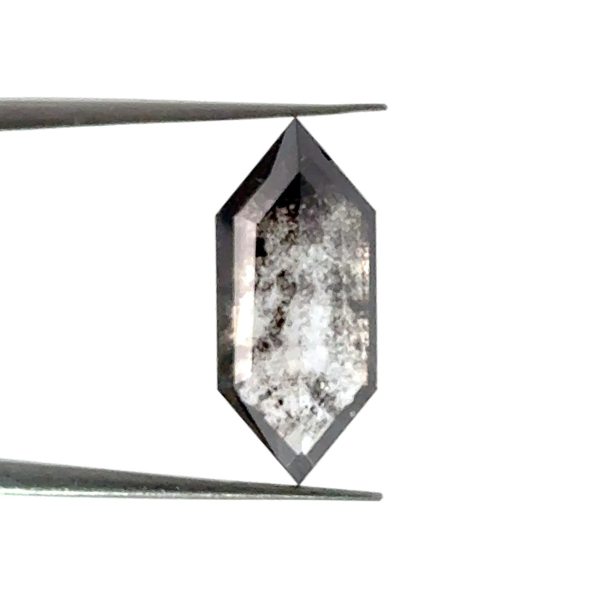 2.87ct | Salt & Pepper Hexagon Shape Rose Cut Lab Diamond
