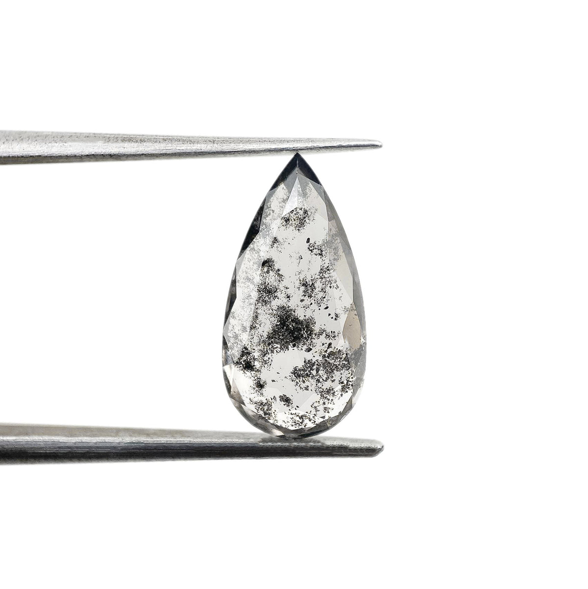 2.39ct | Salt & Pepper Pear Shape Rose Cut Lab Diamond
