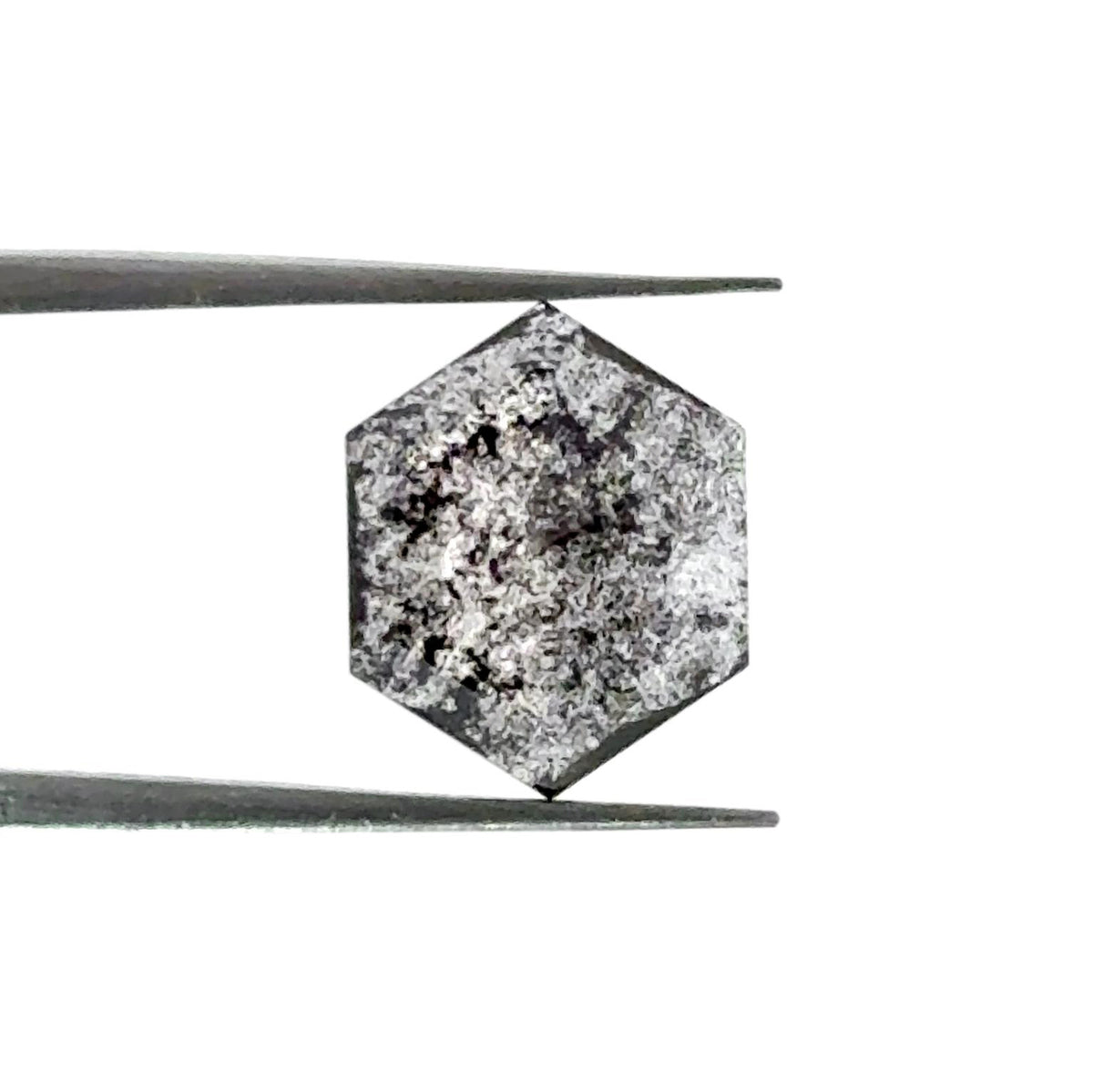 1.78ct | Salt & Pepper Hexagon Shape Rose Cut Lab Diamond