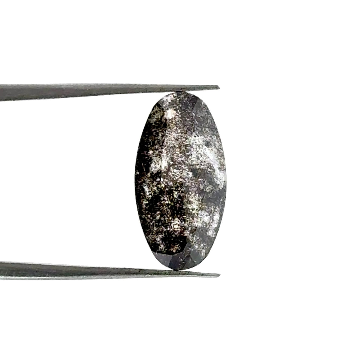 2.00ct | Salt & Pepper Oval Shape Rose Cut Lab Diamond