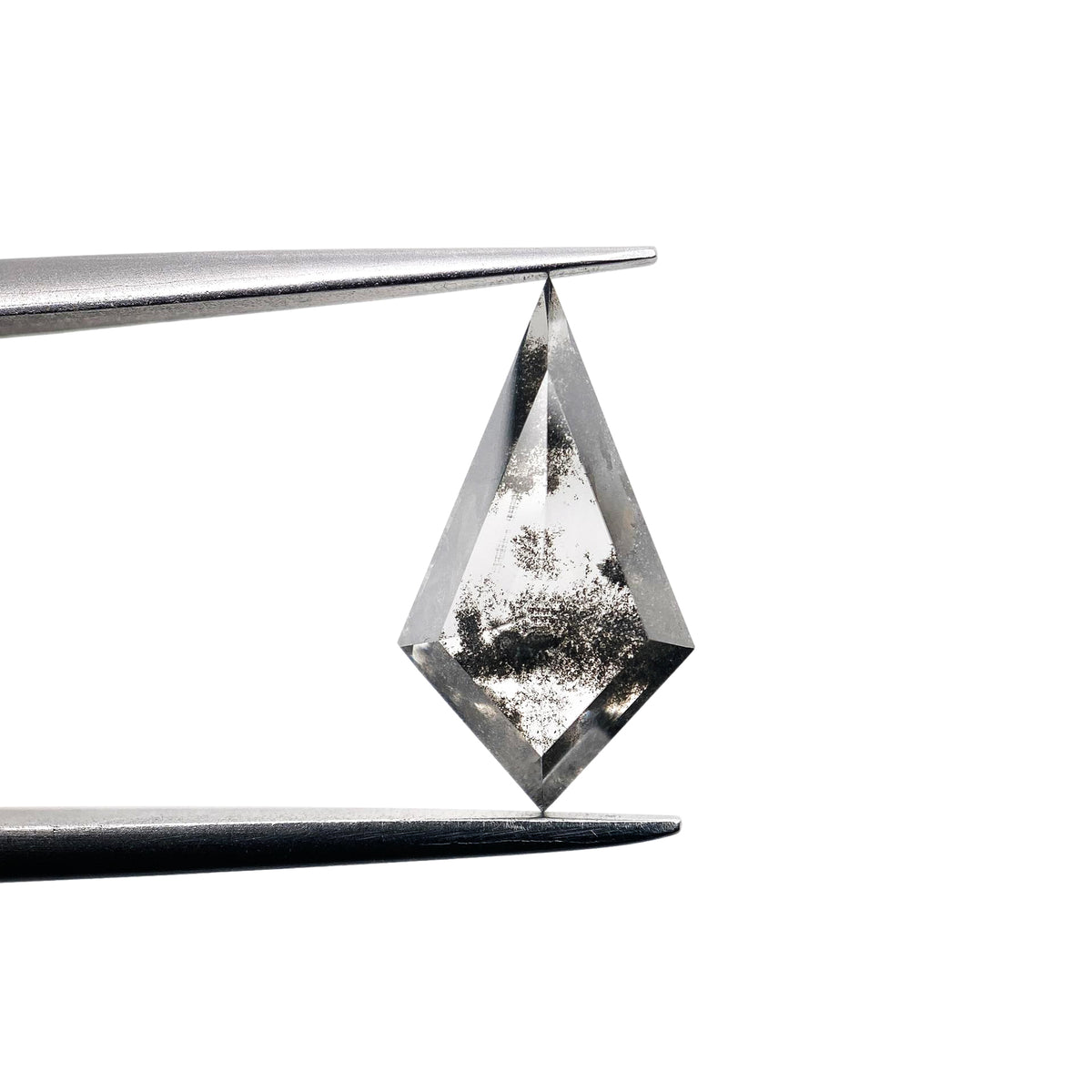 1.91ct | Salt &amp; Pepper Kite Shape Step Cut Lab Diamond