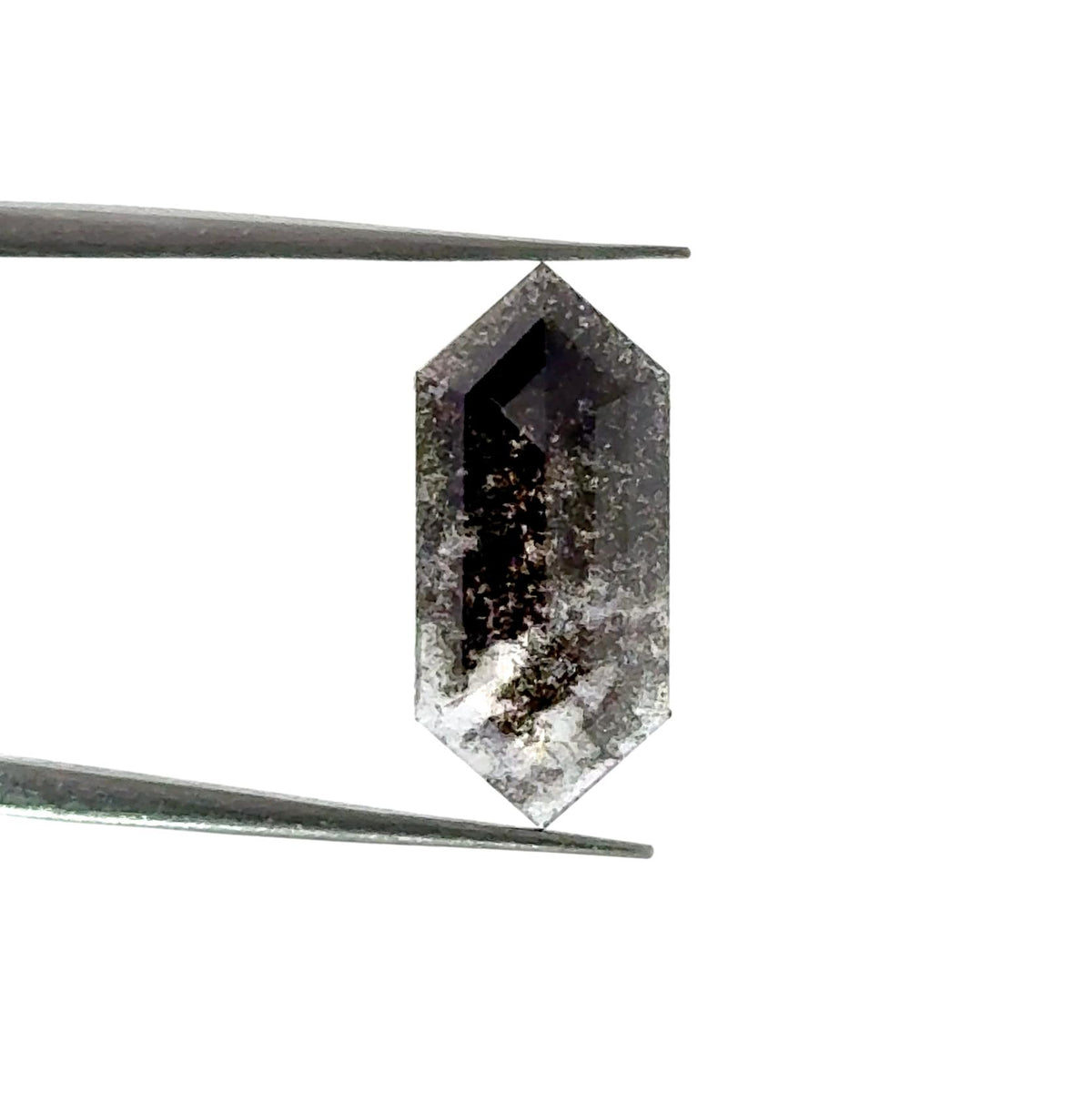 2.00ct | Salt & Pepper Hexagon Shape Rose Cut Lab Diamond