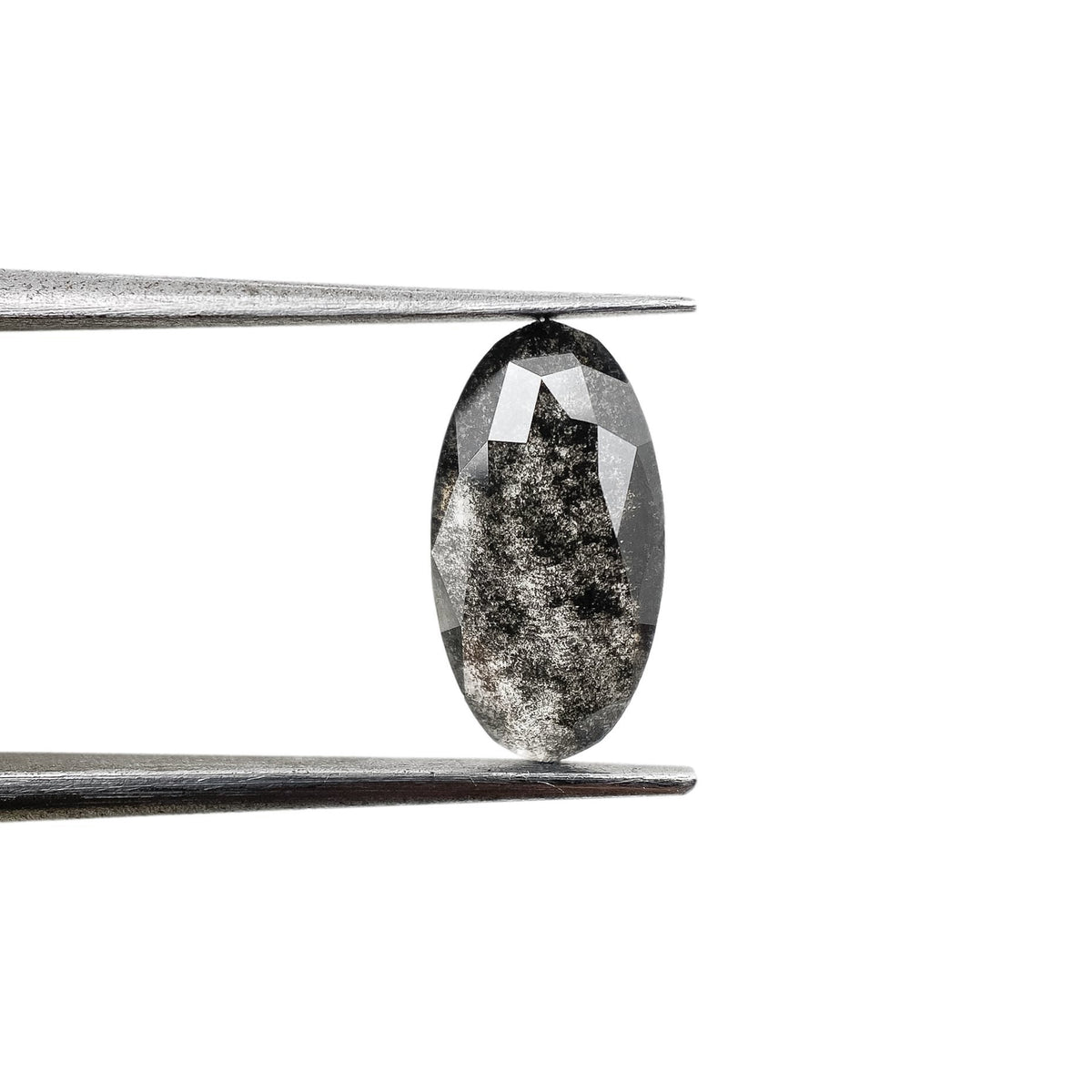 1.37ct | Salt & Pepper Oval Shape Rose Cut Lab Diamond